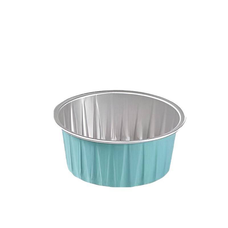 100Pcs Cake Tools Pudding Cake Aluminum Foil Baking Cups Cupcake Cup with Lids - 100pcs-Blue