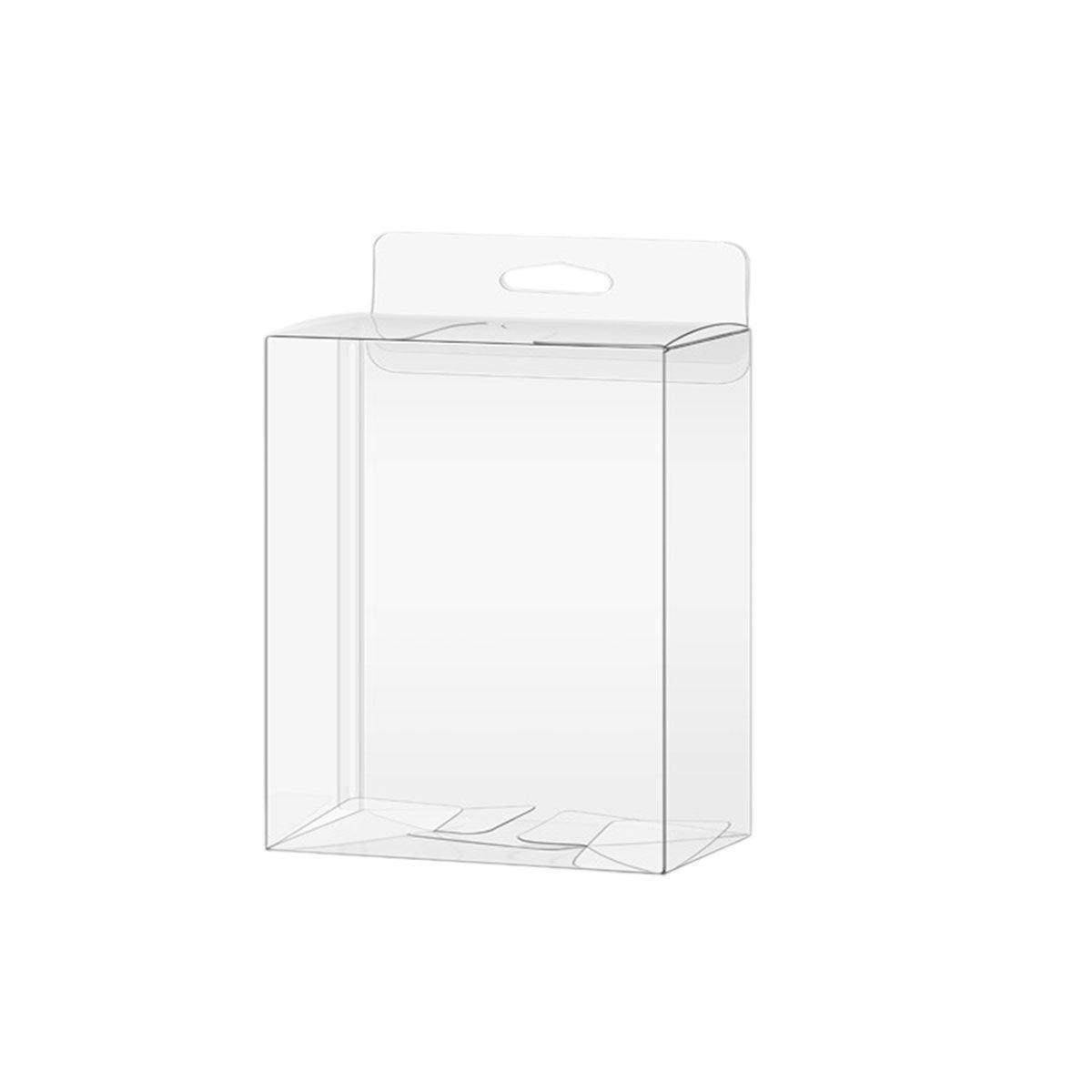 50pcs Transparent Gift Boxes with Hooks Clear Packaging Storage Containers - 7x2.5x15cm