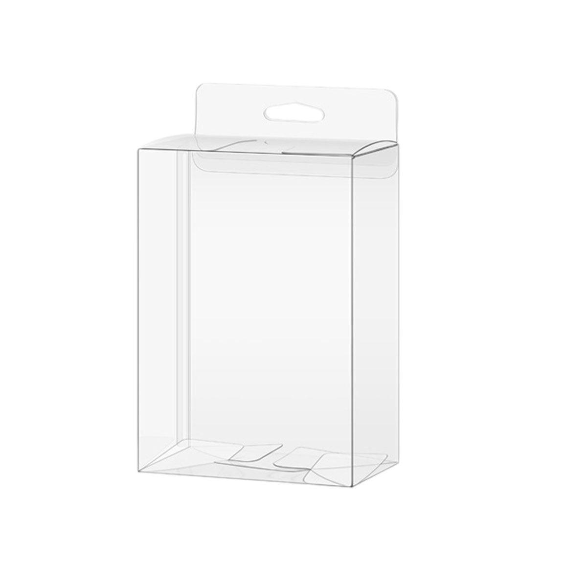 50pcs Transparent Gift Boxes with Hooks Clear Packaging Storage Containers - 9x5x12cm