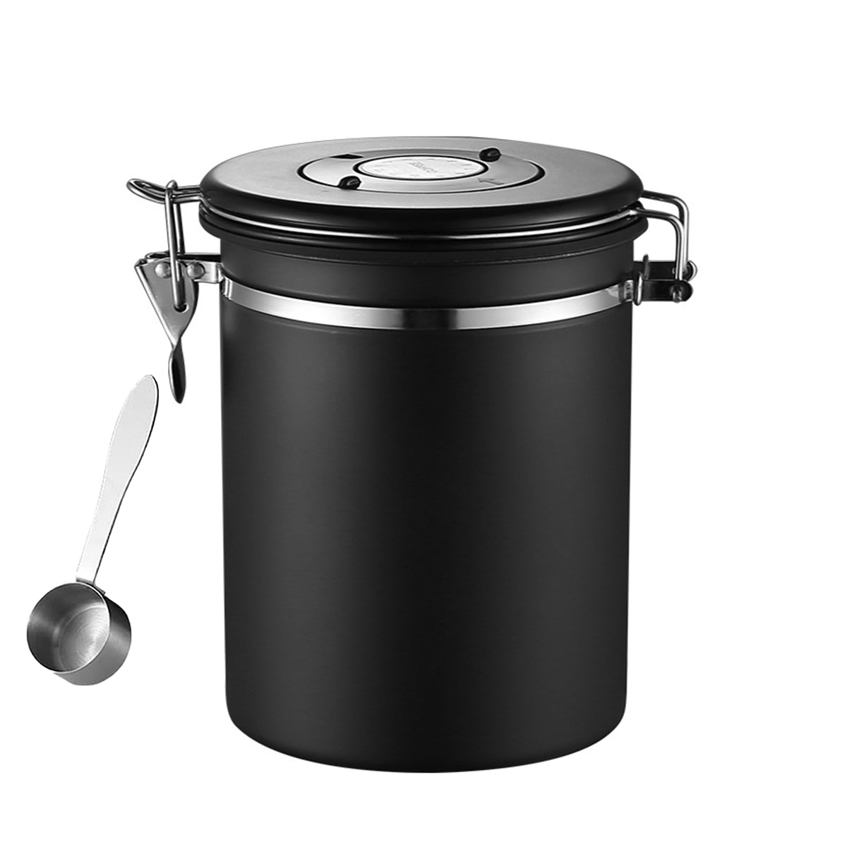 Coffee Powder Sealed Jar Airtight Storage Container for Kitchen Tea Sugar Beans - Silvery-1500ml