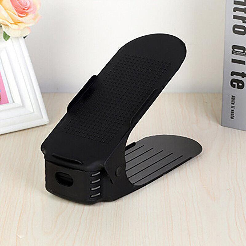 20X Shoe Rack Display Case Box Adjustable Slots Organizer Storage Holder - Blue