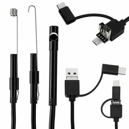 Waterproof Hd Endoscope Usb Type-C Borescope Inspection Snake Camera For Android - 10M