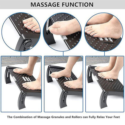 1PC Adjustable Office Foot Rest Pedal Stool Sofa Leg Support for Home or Desk Use - Black