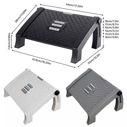 1PC Adjustable Office Foot Rest Pedal Stool Sofa Leg Support for Home or Desk Use - Grey