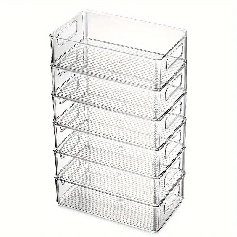 6pcs Transparent Fridge Organizer Storage Box for Kitchen and Food Organization