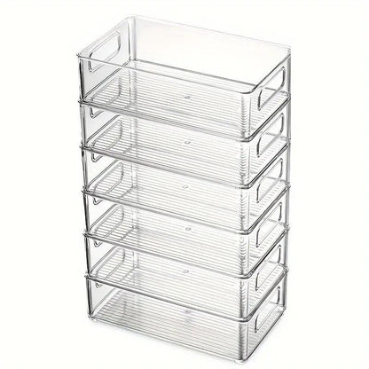 6pcs Transparent Fridge Organizer Storage Box for Kitchen and Food Organization