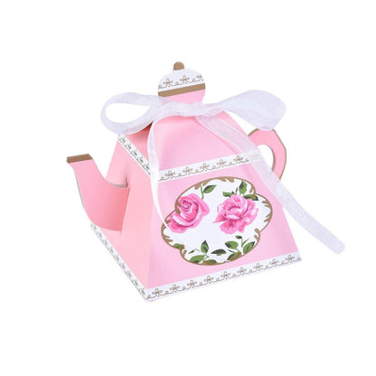 50Pcs Teapot Candy Boxes Wedding Favor Gift Packaging Tea Party Decorations - Pink