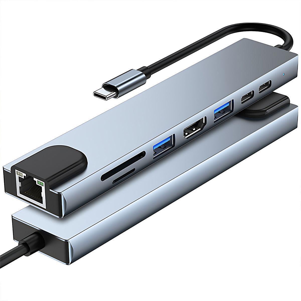 8/6/4-In-1 Usb-C Hub Adapter Type-C Hub Hdmi For Macbook Pro/Air Ipad Pro Laptop - 6-IN-1