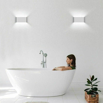 LED Wall Light IP65 Waterproof Modern Up Down Outdoor Indoor Sconce Lamp - Wall Light-Black-Cool