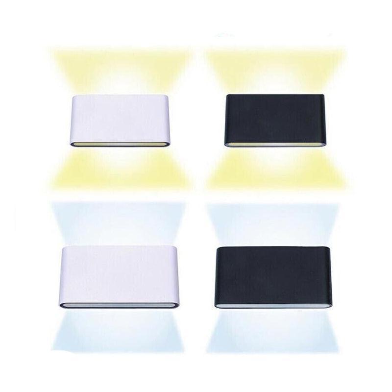 LED Wall Light IP65 Waterproof Modern Up Down Outdoor Indoor Sconce Lamp - Wall Light-Black-Warm