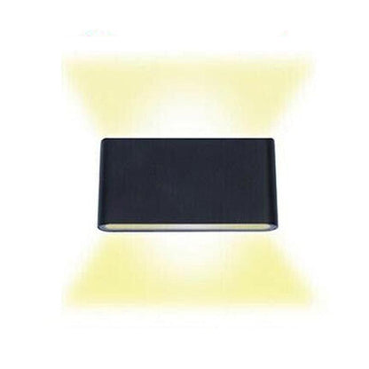 LED Wall Light IP65 Waterproof Modern Up Down Outdoor Indoor Sconce Lamp - Wall Light-Black-Warm
