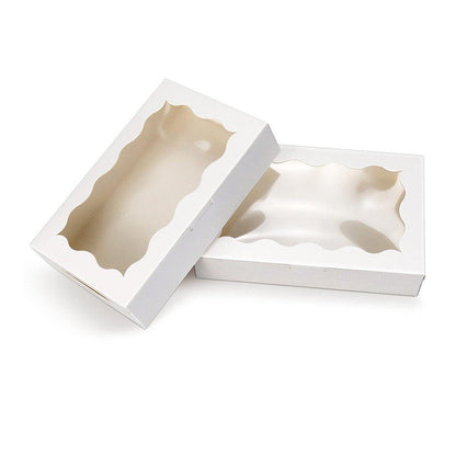 50pcs Rectangular Kraft Paper Window Box Gift Packaging Boxes Party Favors - Pink