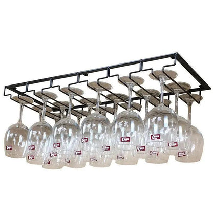 8/7/6/5/4/3 Slots Wine Glass Rack Holder Hanger Hanging Bar Storage Drying Rack - 6 Slots