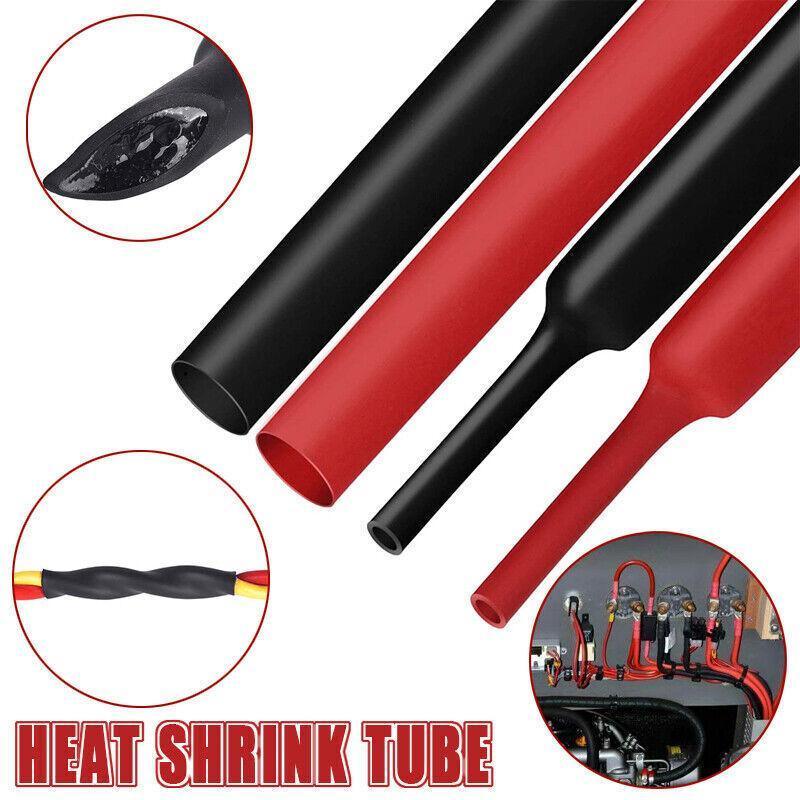 Grade Marine Heat Shrink Tubing 3:1 Wire Sleeve Glue Inside Fast Wrap Insulation Black 3M - 25.4mm*3M