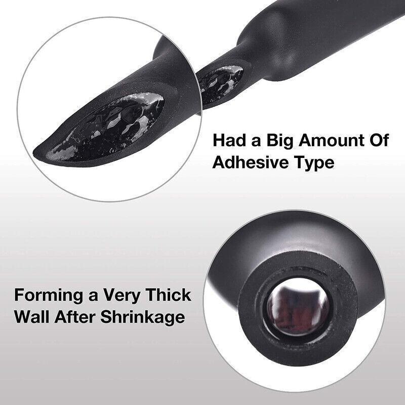 Grade Marine Heat Shrink Tubing 3:1 Wire Sleeve Glue Inside Fast Wrap Insulation Black 3M - 25.4mm*3M