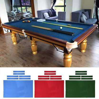 7Pcs Billiard Snooker Pool Table Cover Cloth W/ Felt Strip Heavy Duty 9FT - Red
