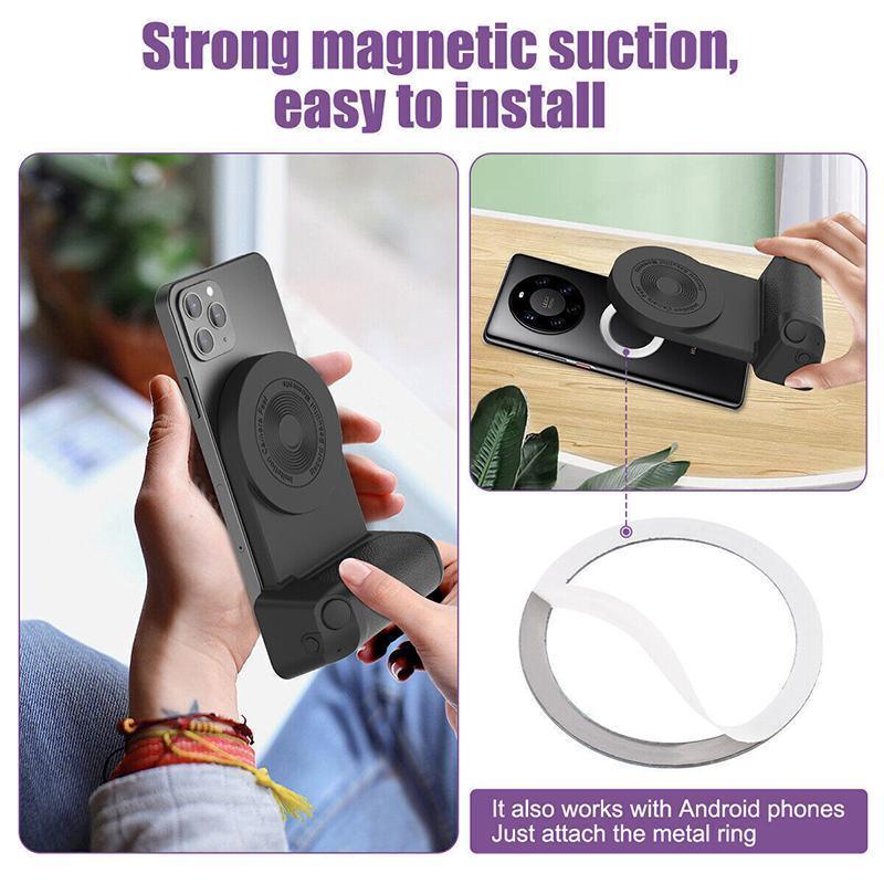 Bluetooth Camera Grip Handle for Phone Photography Bracket - Black