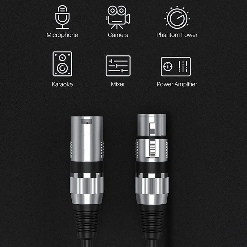 3m Hridz XLR Cable Male To Female Audio Output and Input Apply To KTV Microphone