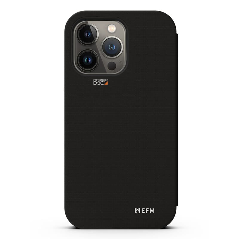 EFM Miami Leather Wallet Case Armour with D3O For iPhone 13 Pro Max (6.7) - Smoke Black"