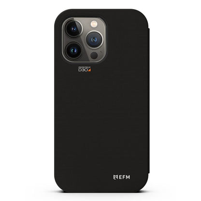 EFM Miami Leather Wallet Case Armour with D3O For iPhone 13 Pro Max (6.7) - Smoke Black"