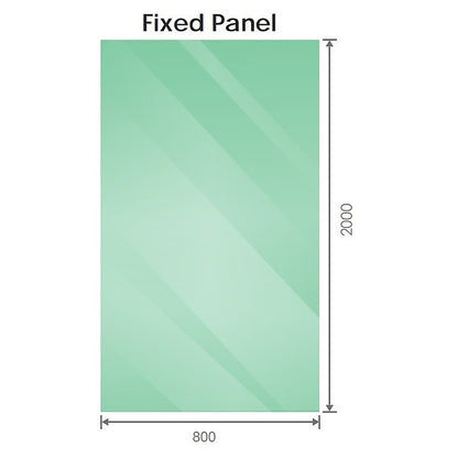 120x80cm Corner Frameless Shower Screen with Nickel Brackets and SS Hinges, Round Handle