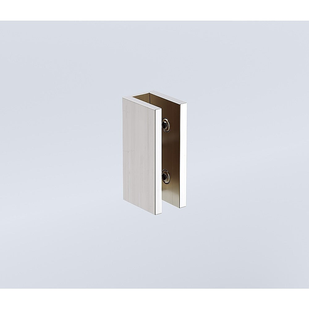 120x80cm Corner Frameless Shower Screen with Nickel Brackets and SS Hinges, Round Handle