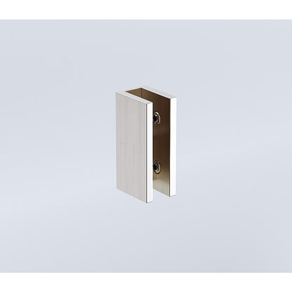 120x80cm Corner Frameless Shower Screen with Nickel Brackets and SS Hinges, Round Handle