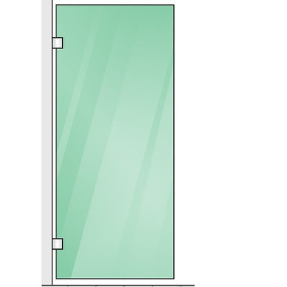 120x70cm Corner Frameless Shower Screen with Gunmetal Brackets and Brass Hinges, Round Handle