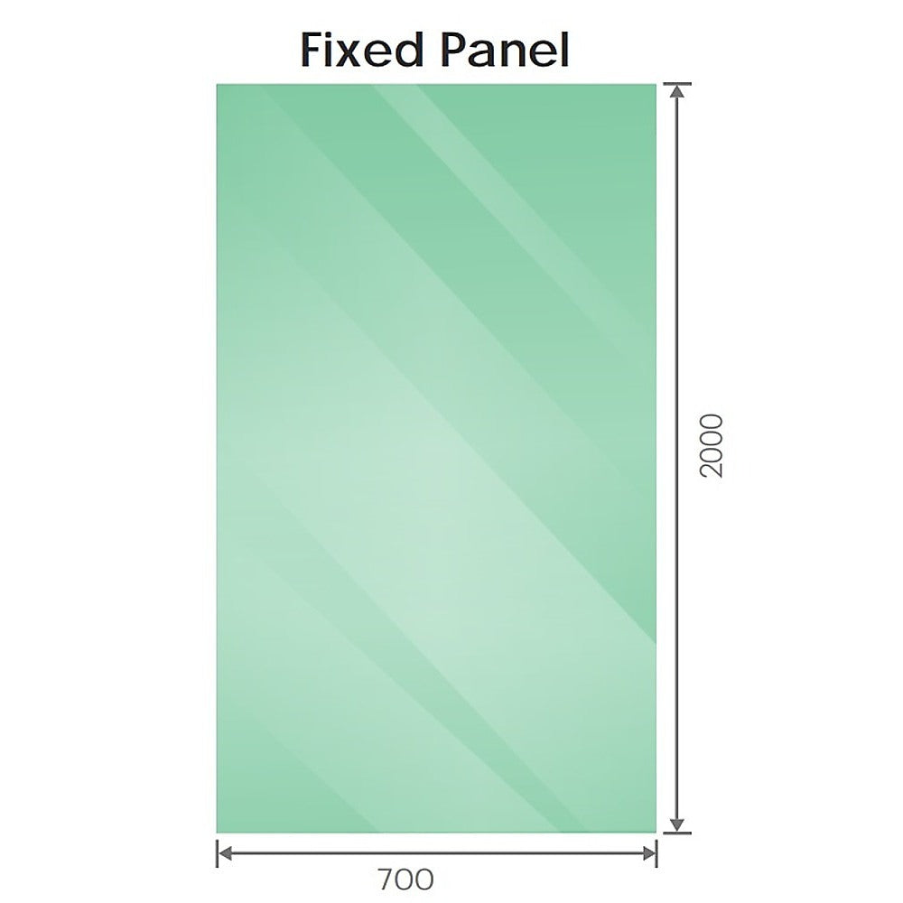 120x70cm Corner Frameless Shower Screen with Gunmetal Brackets and Brass Hinges, Round Handle