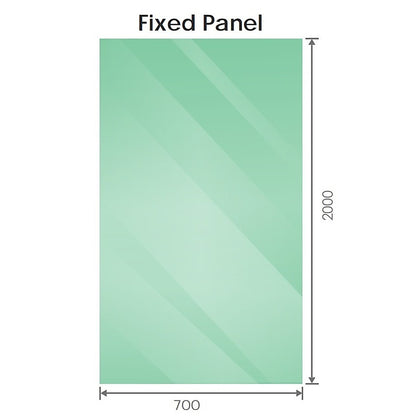 120x70cm Corner Frameless Shower Screen with Gunmetal Brackets and Brass Hinges, Round Handle