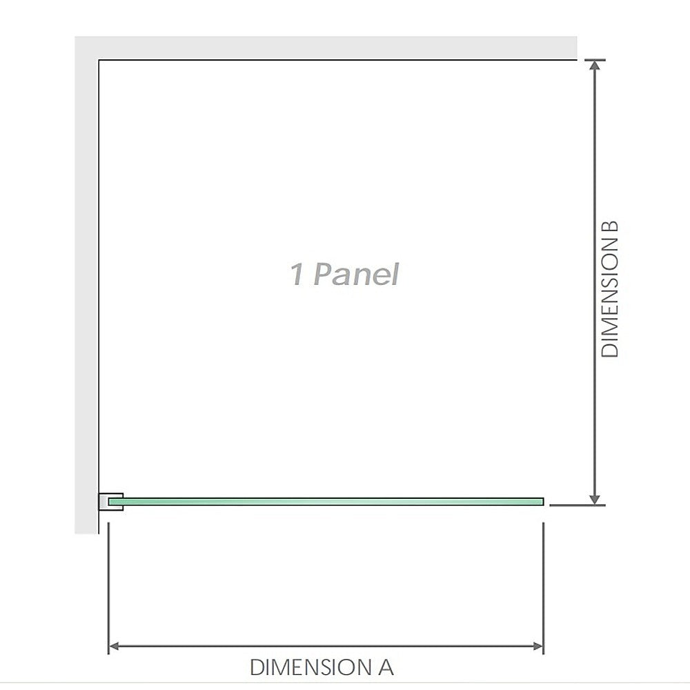 120x70cm Corner Frameless Shower Screen with Gunmetal Brackets and Brass Hinges, Round Handle