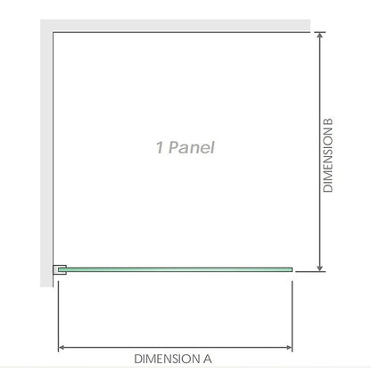 120x70cm Corner Frameless Shower Screen with Gunmetal Brackets and Brass Hinges, Round Handle