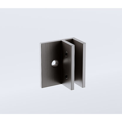 120x70cm Corner Frameless Shower Screen with Gunmetal Brackets and Brass Hinges, Round Handle