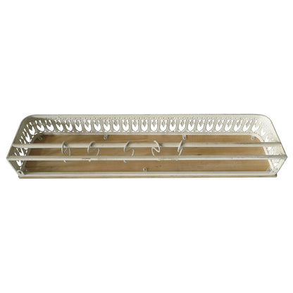 Martinique Classic Wall Shelf w Removeable Hooks 80cm