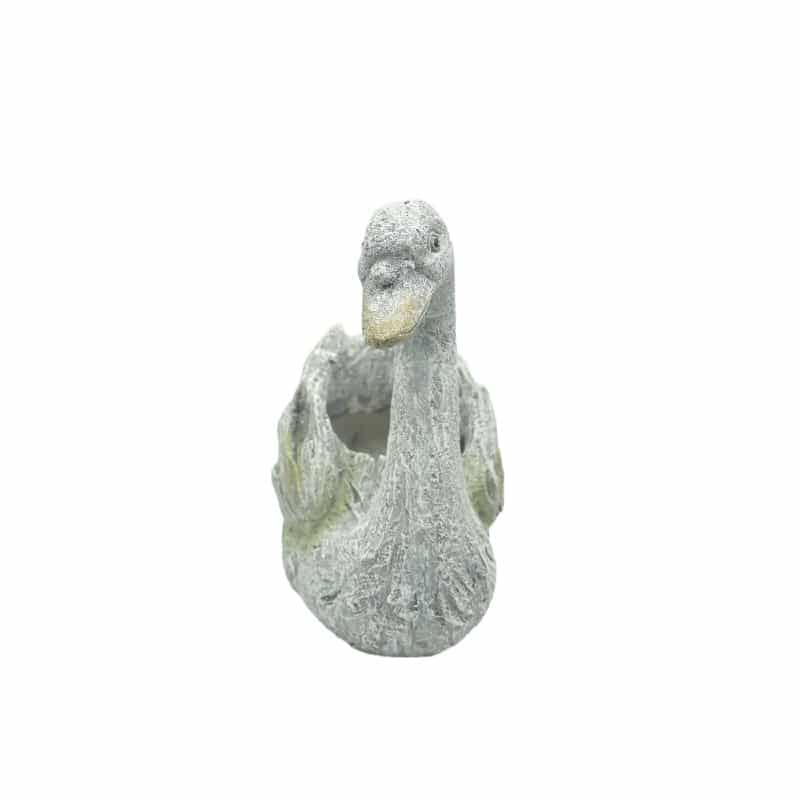 Elegant Swan Planter w Hole + Plug 34cm