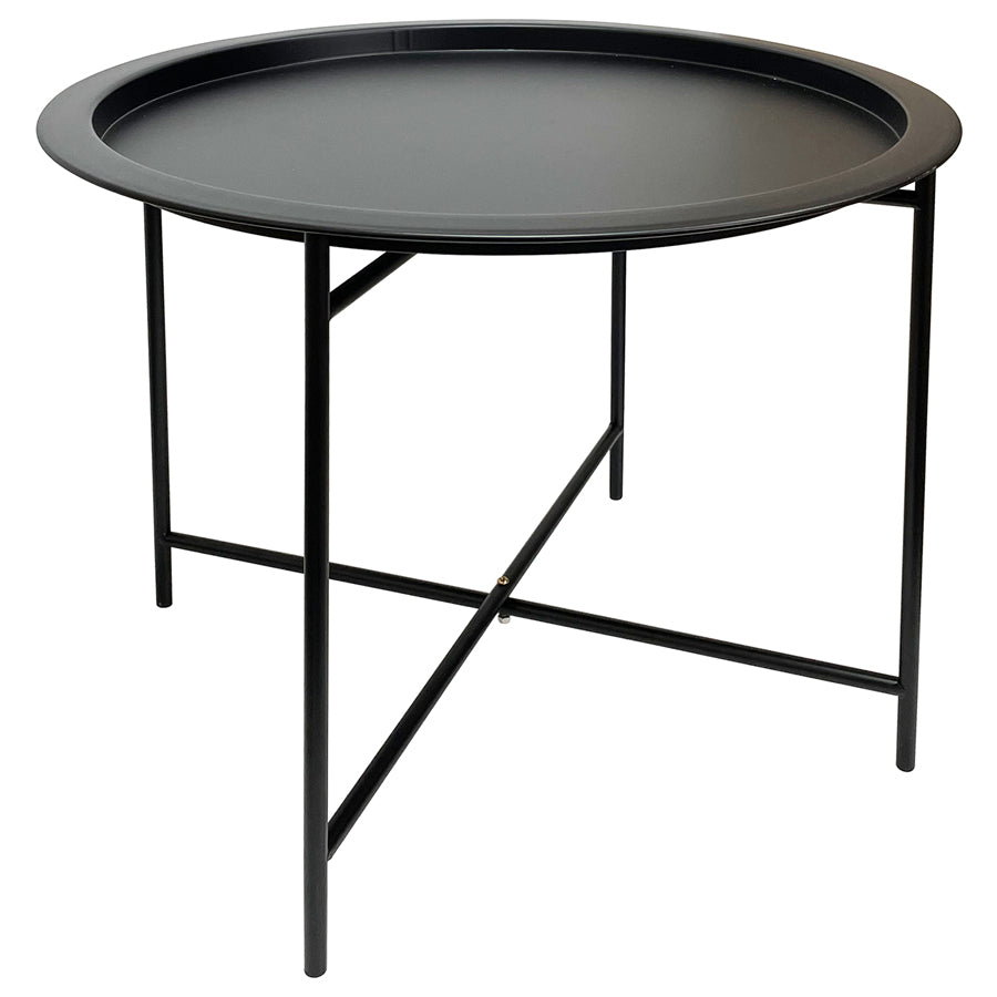 Round Lipped Cross Frame Side Table 47cm