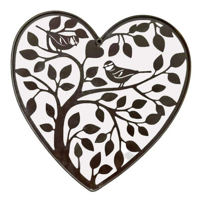 Laser Cut Heart Tree Of Life w Red Birds 45cm