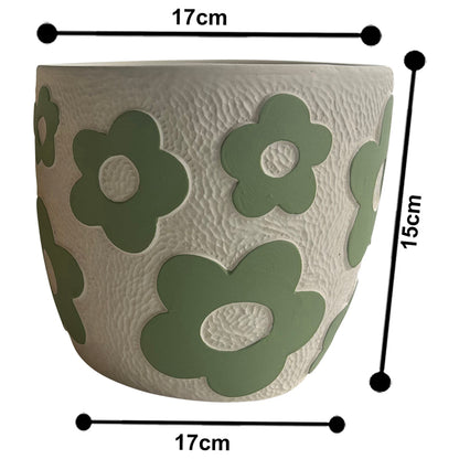 Set 2 Assorted Pastel Flower Planters w Hole + Plug 17cm