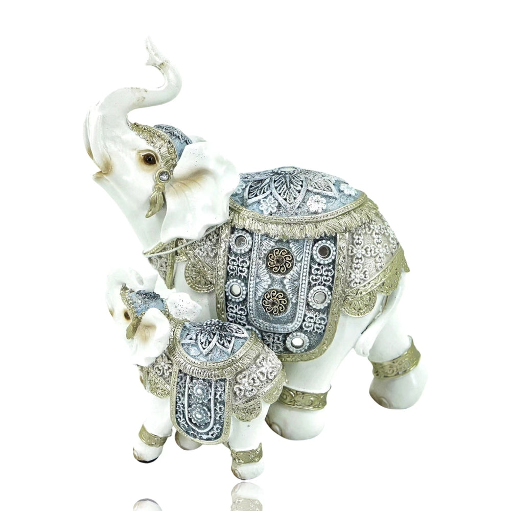 Mother & Baby Elephant Statues 19cm