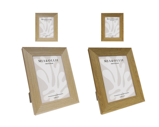 Set 2 Photo Frame Oak '5x7in Assort 18cm"