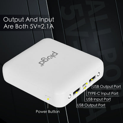 5000mAh Fast Charge Power Bank with 4 Built-in Cables and LED Lights