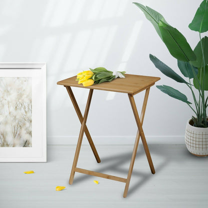 2pc Bamboo Folding Laptop Tray & Snack Table