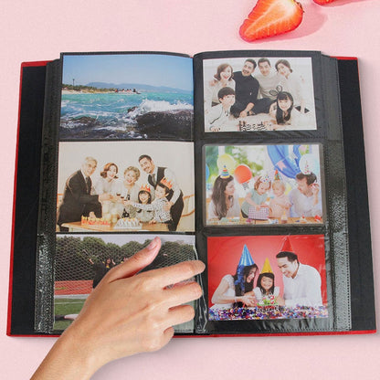 Photo album with luxurious cover Assorted colours Large 300 PCs 6 Inch - Black