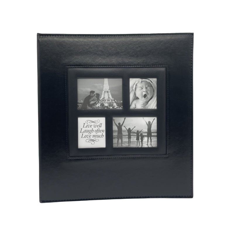Extra Large 600-Pocket Leather Photo Album - Red