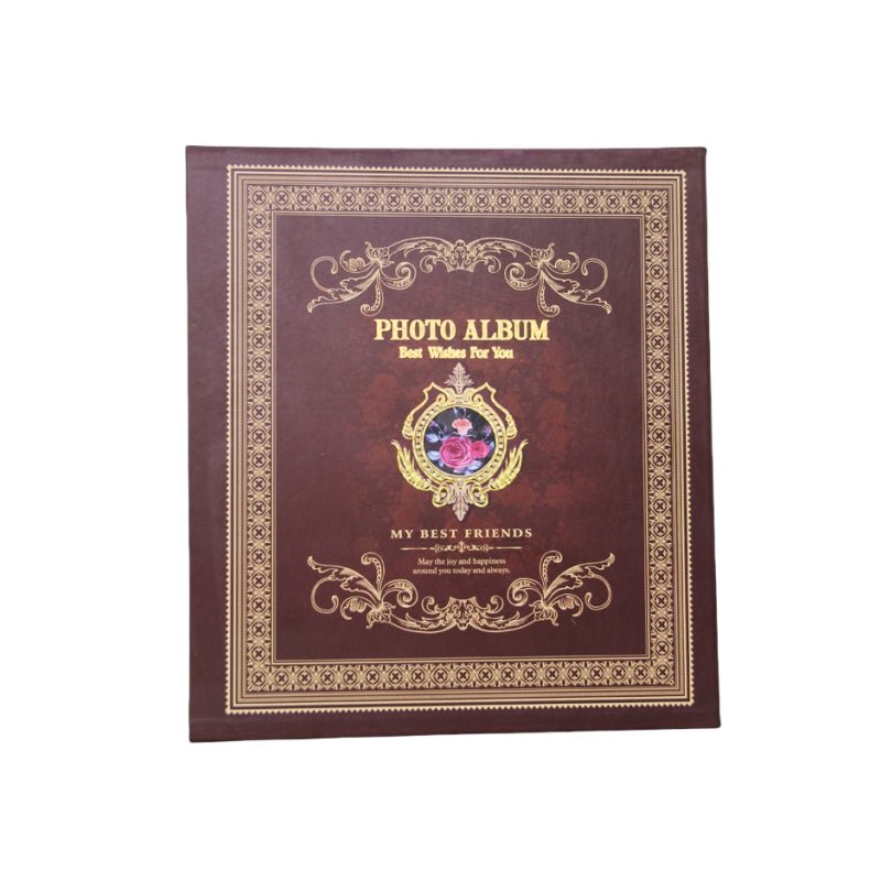 Extra Large 600-Pocket Leather Photo Album - Red