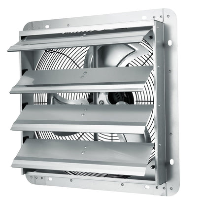 VEVOR Shutter Exhaust Fan, 406 mm High-speed 1400RPM 1506 CFM, Aluminum Wall Mount Attic Fan with AC-motor, Ventilation and Cooling for Greenhouses, Garages, Sheds, Shops