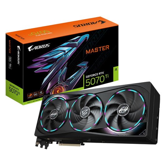 Gigabyte AORUS GeForce RTXâ„¢ 5070 Ti MASTER 16G, 2670 MHz, CUDA 8960, 28 Gbps, GDDR7, 256 bi,t PCI-E 5.0, PSU 750W, DisplayPort 2.1b x3 HDMI 2.1b x1