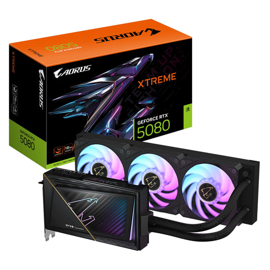 Gigabyte AORUS GeForce RTXâ„¢ 5080 XTREME WATERFORCE 16G, 2805 MHz, CUDA 10752, 30 Gbps, GDDR7, 256 bit, PCI-E 5.0, PSU 850W, HDMI 2.1b x1