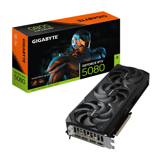 Gigabyte GeForce RTXâ„¢ 5080 WINDFORCE OC SFF 16G, 2670 MHz, CUDA 10752, GDDR7,  256 bit, PCI-E 5.0, PSU 850W, DisplayPort 2.1b x3 HDMI 2.1b x1