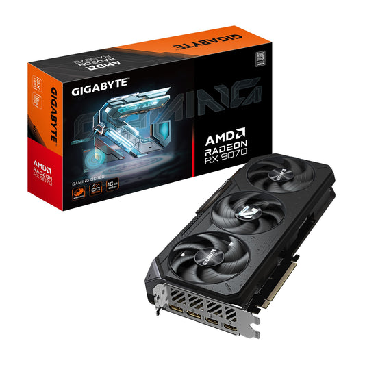 Gigabyte Radeonâ„¢ RX 9070 GAMING OC 16G, 20 Gbps, GDDR6, PCI-E 5.0, PSU 750W, 8 pin*2, DisplayPort 2.1a x2 HDMI 2.1b x2